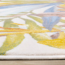 Load image into Gallery viewer, Belle Blue Pink Yellow Green Tropical Plant Rug - Furniture Depot