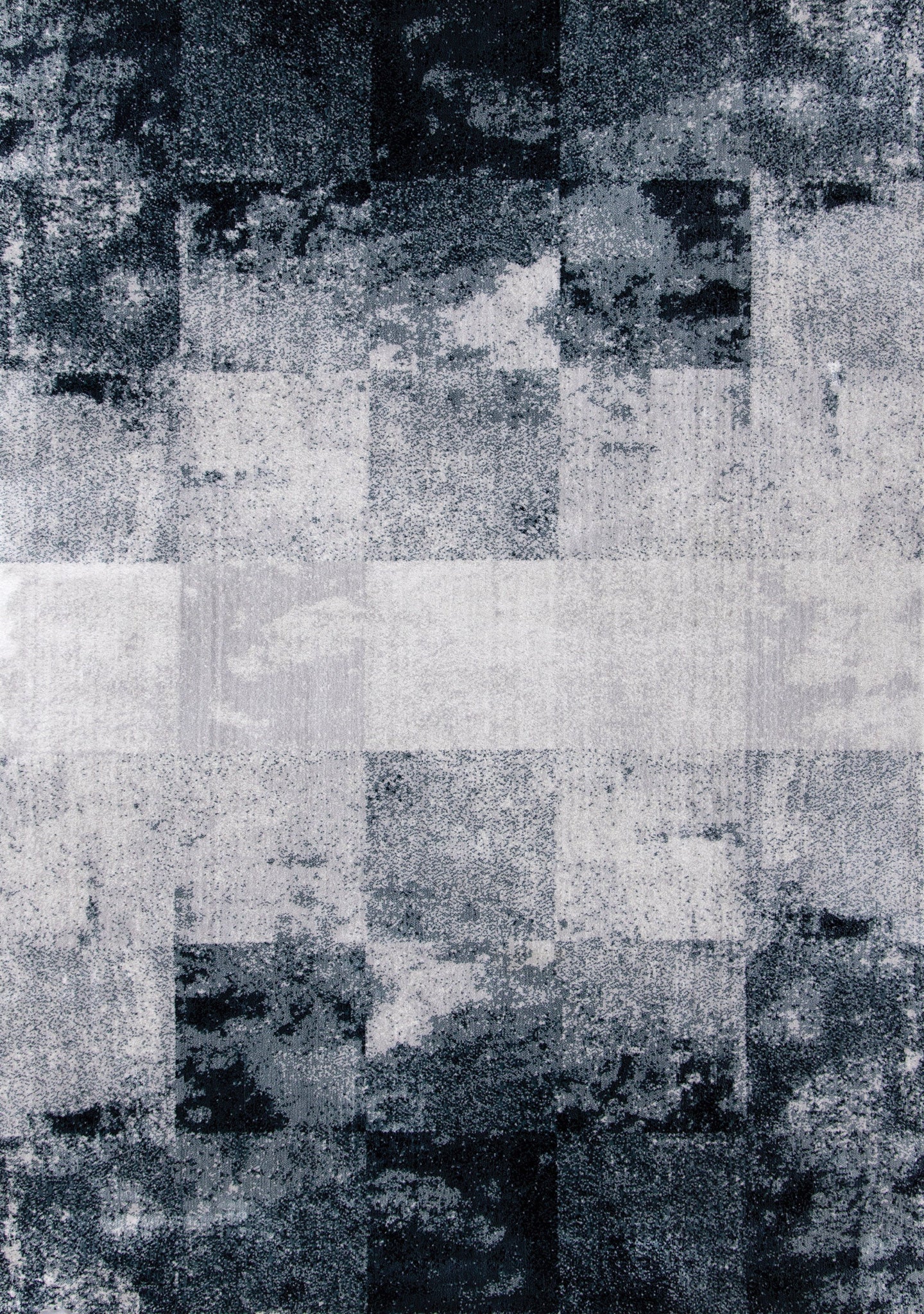 Sidra Cream Grey Blue Distressed Squares Rug - Furniture Depot