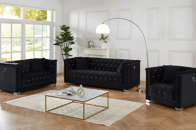 Ava Collection - In Velvet Fabric with Deep Tufting - Furniture Depot