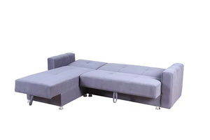9470 Jupiter Reversible Sleeper Sectional w/ Storage - Grey Fabric - Furniture Depot