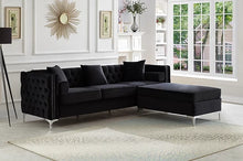 Load image into Gallery viewer, Emma Collection-Velvet Reversible Sofa Sectional With Deep Tufting and nail head - Furniture Depot