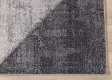 Load image into Gallery viewer, Folio Grey Beige Carved Triangular Pattern Rug - Furniture Depot
