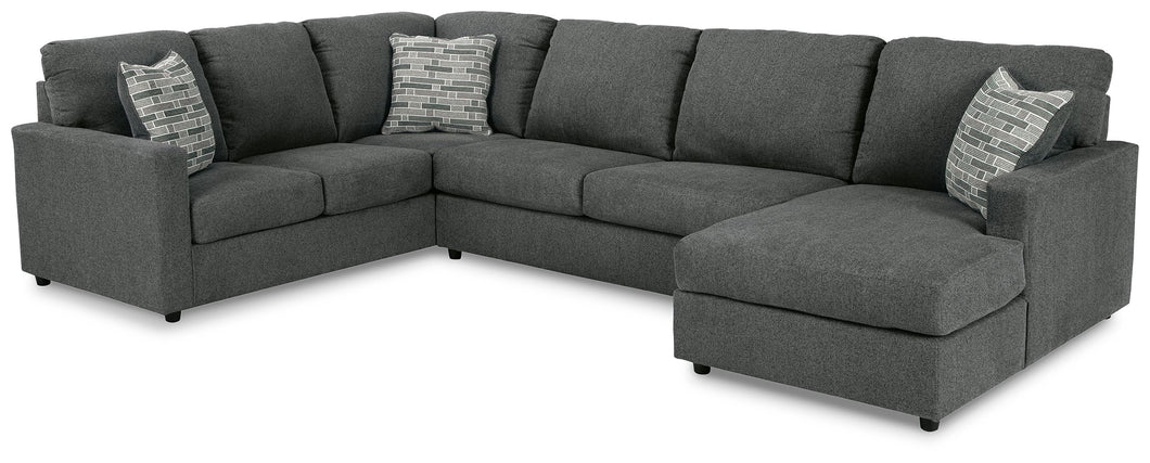 Edenfield Charcoal Right Arm Facing Corner Chaise 3 Pc Sectional