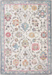 Fresco Cream Grey Pink Yellow Orange Floral Border Rug - Furniture Depot