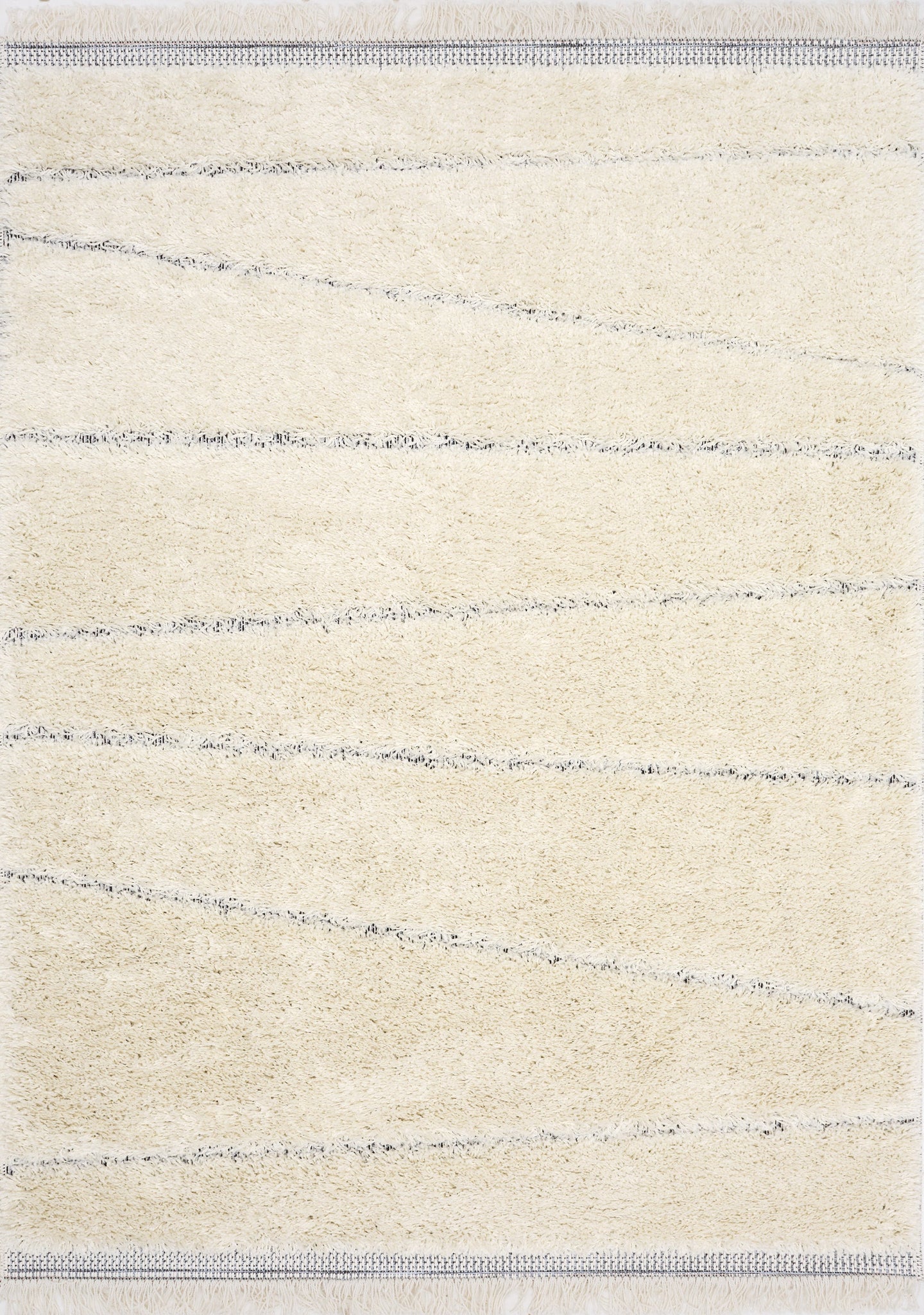 Novato Cream Grey Asymmetrical Lines Rug - Furniture Depot