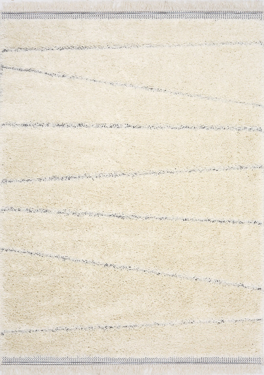 Novato Cream Grey Asymmetrical Lines Rug - Furniture Depot