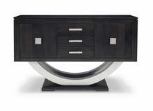 Load image into Gallery viewer, Contempo Pedestal Sideboard w/Metal Curves and 3 Drawers, 2 Doors - Furniture Depot