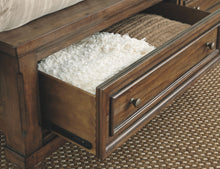 Load image into Gallery viewer, Flynnter Medium Brown King Sleigh Bed With 2 Storage Drawers