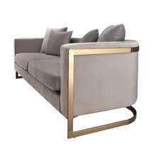 The Bond Light Grey and Gold Sofa - Furniture Depot