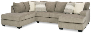 Creswell Stone 3 Pc Sectional Right Arm Facing Chaise W/ Ottoman