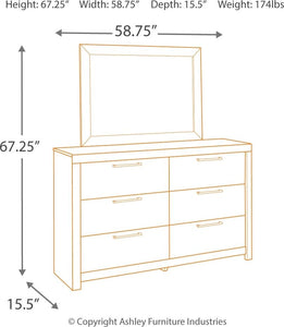 Derekson Multi Gray 5 Pc. Dresser, Mirror, Panel Bed - King