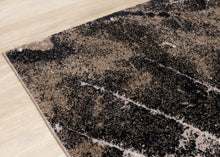 Load image into Gallery viewer, Breeze Brown Beige Black Distressed Leaf Rug - Furniture Depot