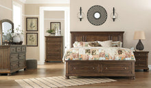 Load image into Gallery viewer, Flynnter Medium Brown Panel Bed With 2 Storage Drawers - King