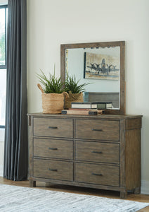 Shamryn Grayish Brown 3 Pc. Dresser, Mirror, Panel Bed