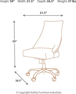 Realyn White / Brown 3 Pc. L Shaped Desk With Lift Top, Swivel Desk Chair