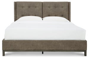 Wittland Brown Upholstered Panel Bed