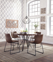 Load image into Gallery viewer, Centiar Two tone Brown 5 Pc. Dining Room Table, 4 Upholstered Side Chairs