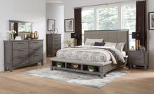 Load image into Gallery viewer, Hallanden Gray 5 Pc. Dresser, Mirror, Panel Bed With Storage - King