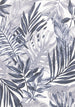 Intrigue Blue White Palm Fronds Plush Rug - Furniture Depot