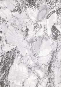 Intrigue White Grey Marble Swirl Rug - Furniture Depot
