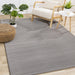 Ella Grey Carved Stripe Plush Rug - Furniture Depot