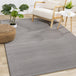 Ella Grey Carved Stripe Plush Rug - Furniture Depot