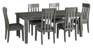 Hallanden Black / Gray 7 Pc. Extension Table, 6 Side Chairs