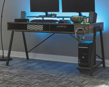 Load image into Gallery viewer, Barolli Gunmetal 2 Pc. Gaming Desk, Swivel Gaming Chair