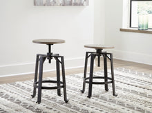 Load image into Gallery viewer, Lesterton Light Brown / Black 3 Pc. Long Counter Table, 2 Stools