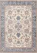 Safi Cream Pink Blue Faded Floral Border Rug - Furniture Depot