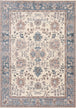 Safi Cream Pink Blue Faded Floral Border Rug - Furniture Depot