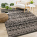 Breeze Brown Black Beige Striped Pattern Rug - Furniture Depot