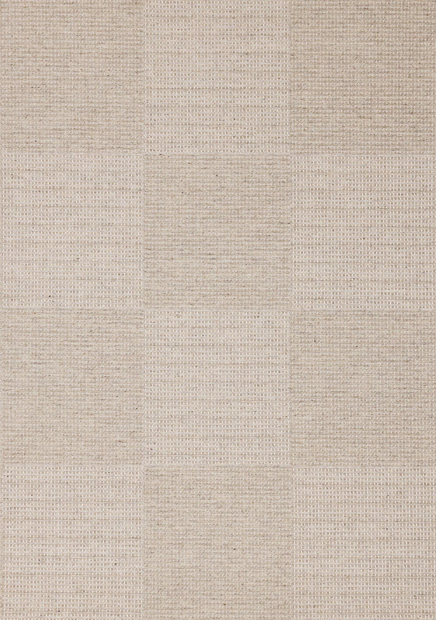 Peak Beige Variegated Texture Block Wool Rug - Furniture Depot