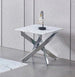 2570 Marble Glass Coffee Table Set w/ Stainless Steel Legs - Furniture Depot