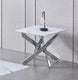 2570 Marble Glass Coffee Table Set w/ Stainless Steel Legs - Furniture Depot