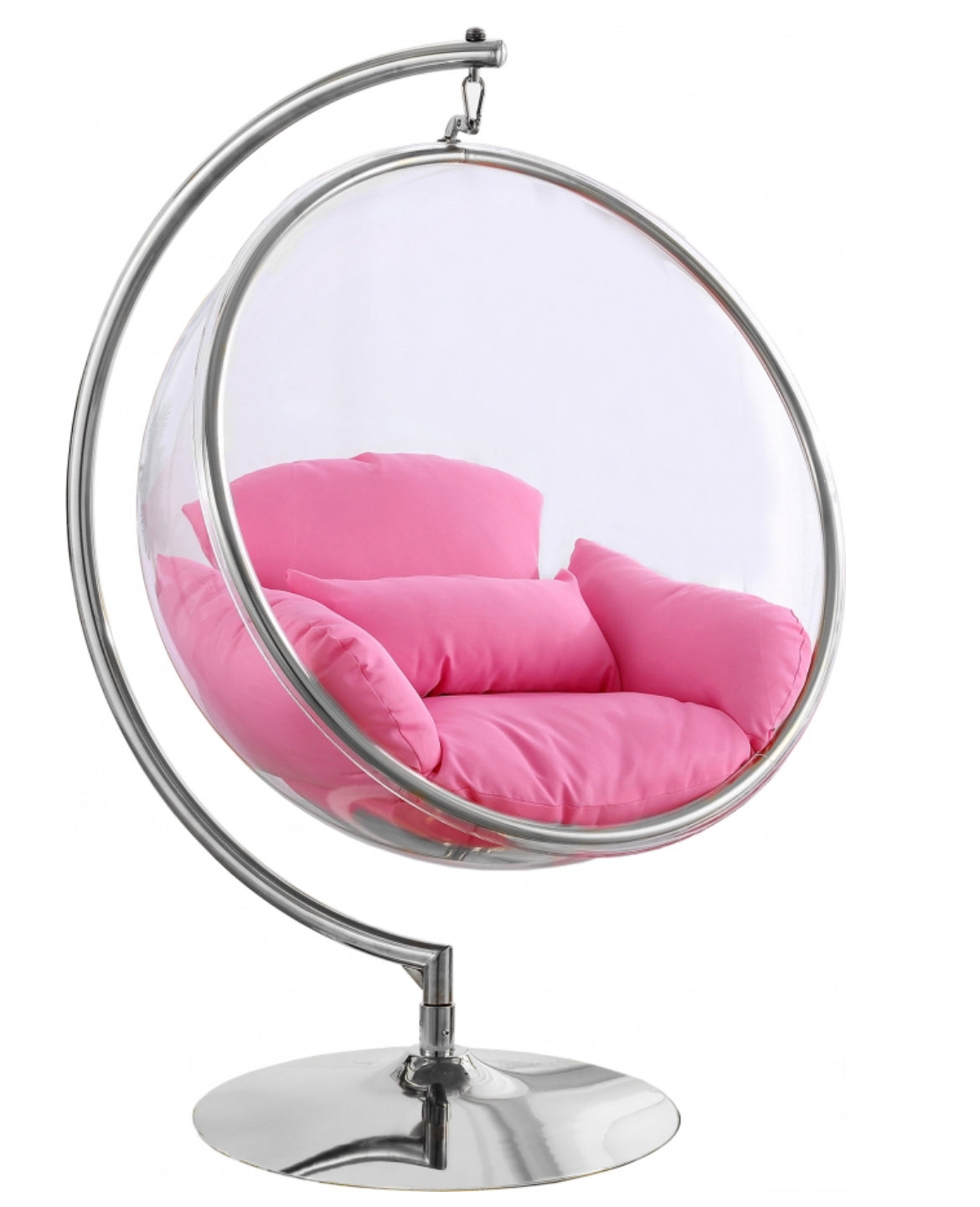 Luna Acrylic Swing Bubble Accent Chair - Chrome - Furniture Depot