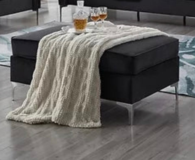 Emma Collection - Velvet Fabric Deep Tufting in Black - Furniture Depot