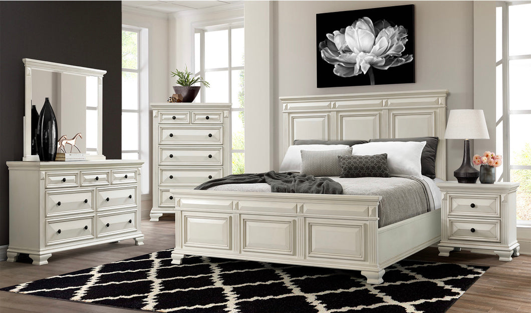 Calloway 8 Piece Bedroom Set White - Furniture Depot