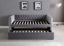 Load image into Gallery viewer, Adalie Fabric Upholstered Daybed With Trundle, Twin, Gray - Furniture Depot