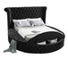 Samantha Black Velvet Round Storage Bed - Furniture Depot