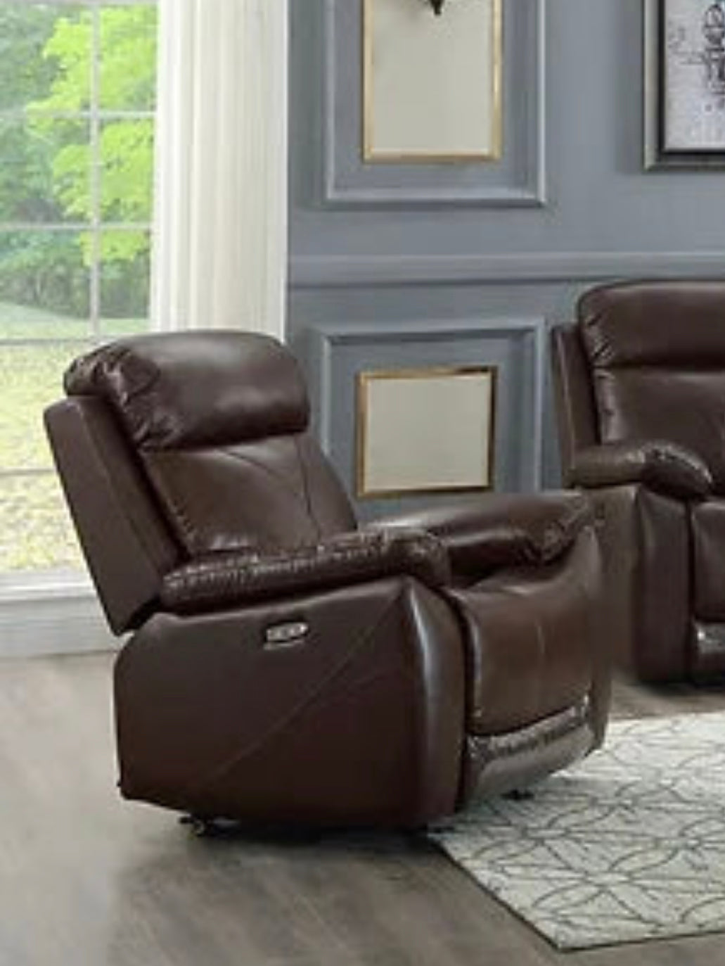 Dover Collection - Power Recliner Genuine Leather - Furniture Depot