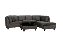 Load image into Gallery viewer, Vincent Sectional with storage ottoman - Grey Microfibre - Furniture Depot