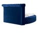 Samantha Blue Velvet Round Storage Bed - Furniture Depot