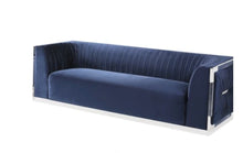 Load image into Gallery viewer, Simone Blue Velvet Sofa - Furniture Depot