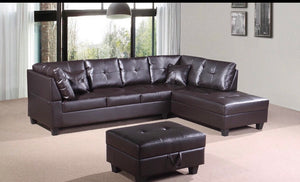 Vincent Sectional with storage ottoman Reversible - Brown - Furniture Depot