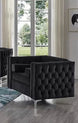 Emma Collection - Velvet Fabric Deep Tufting in Black - Furniture Depot