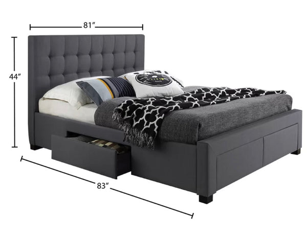 Schuetz Tufted Upholstered Low Profile Storage Platform Bed - Furniture Depot