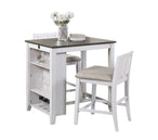 Daye Counter Height 3 PC Set with USB Gray and White - Furniture Depot