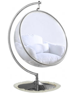 Luna Acrylic Swing Bubble Accent Chair - Chrome - Furniture Depot
