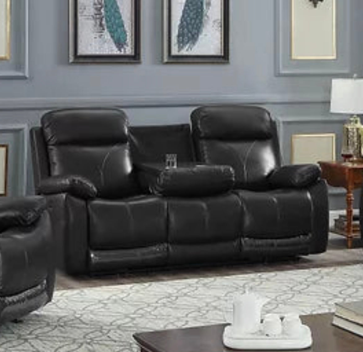 Dover Collection - Power Recliner Genuine Leather - Furniture Depot